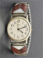 Vtg. Timex Watch Face w/ Sterling & Speidel Band