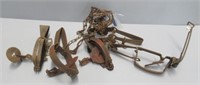 (5) Vintage Victor leghold traps.