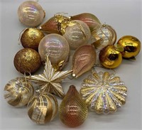 Selection of Golden Christmas Ornaments