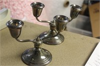 Pair of Weighted Sterling Candleabras