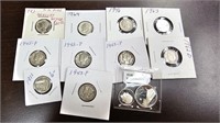 Assorted Silver Dimes, etc.