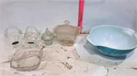 Blur Pyrex Bowl, Candy Dish & Glass Basket, etc