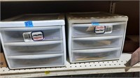 2 - 3 Drawer Organizers w/ Contents
