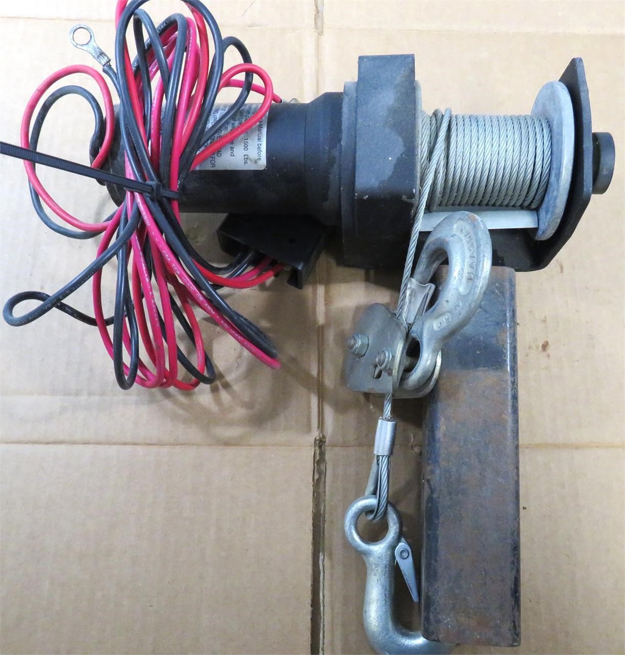 T1500 12 V DC ELECTRIC SUPERWINCH-TESTED & WORKS