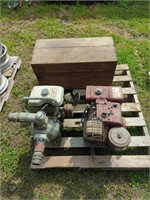 MOTOR, WATER PUMP, WOODEN BOX WITH WINCH