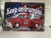 Donald trump metal sign