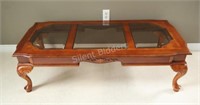 Classic Side Wood Frame & Glass Coffee Table