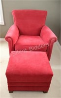 Reupholstered Sturdy Occasional Chair w Ottoman