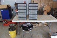 (2) Organizers & Shop Stool