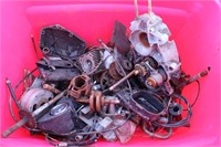 TOTE OF MISCELLANEOUS MOPED PARTS