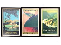 3 Framed London Railway Travel Mini Posters
