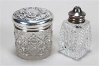 George V Sterling Silver Topped Toilet Jar and