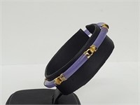 .925 Sterling Silver Purple Jade Bracelet