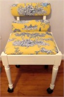 ROLLING SEWING CHAIR W/UPHOLSTERED SEAT AND BACK