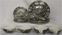 12PC CHINA-DICKENS COACHING DAYS ENOCH WEDGEWOOD