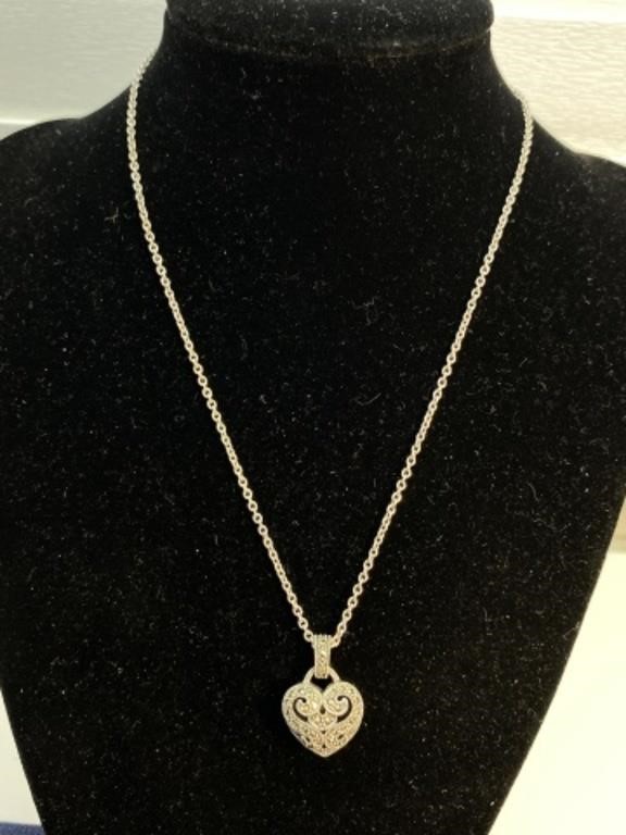 Sterling silver Necklace heart pendant