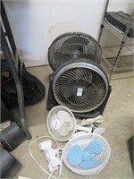 4 fans - 2 clamp, 1 oscillating,1 stand