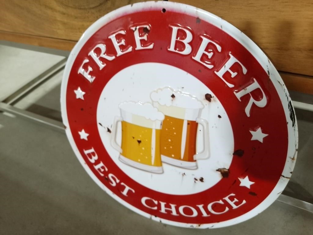 Free Beer Metal Sign