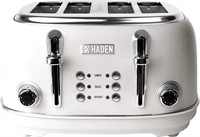 Haden HERITAGE  Wide Slot Retro Toaster Ivory-Whit