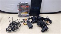 PLAYSTATION 2 W/ CONTROLLERS - CABLES & 19 GAMES