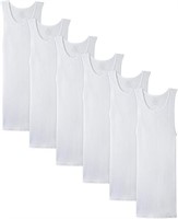 6-Pk Gildan Men's LG Sleeveless A-Shirts, White