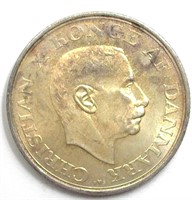 1937 2 Kroner Brilliant UNC Denmark