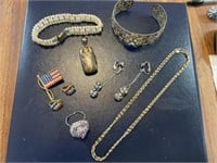 24k GB chain, locket, Japan pearls, & misc