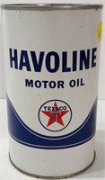 Empty Texaco Havoline Motor Oil Tin