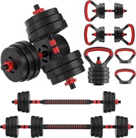Fitness 60LB 4-in-1 Dumbbell Set Black/Red