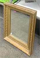 Antique Rectangular Mirror in Ornate Frame.