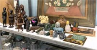 Lot of Mostly African Carved Items.