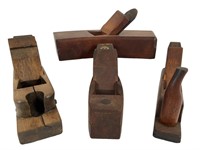 4 Marked Wooden Planes