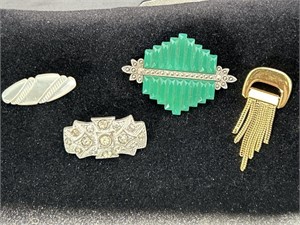 (4) Vintage Jewelry Brooches / Pins