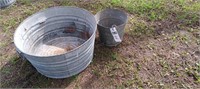 WL 2pc no 2 wash tub 10 qt galvanized pail