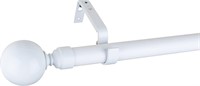 Glossy White Window Curtain Rod Set