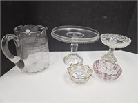 Vintage Lot of Nice Glassware Compote+