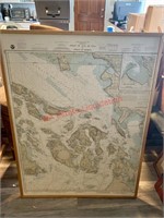 Large Framed Map - Strait of Juan De Fuca (living