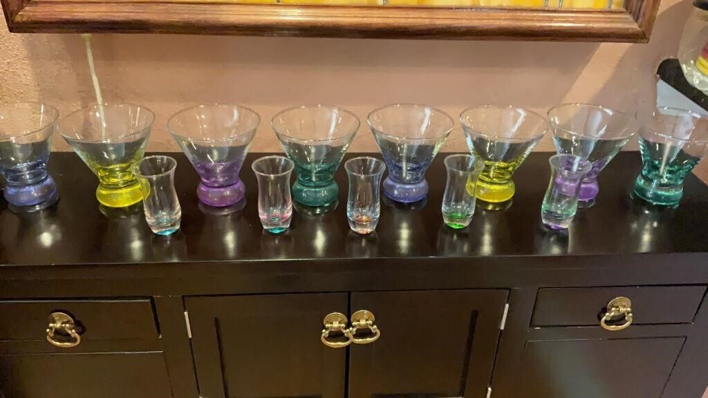 8 Highball Glasses and Cordials