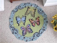 Butterfly Rug, 24" diameter