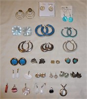 19 Pair of Earrings & 6 Pendants