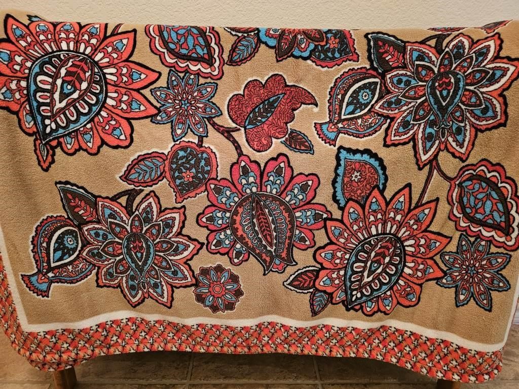 Vera Bradley Desert Floral Blanket is 49 x 78in