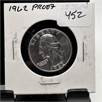 1962 PROOF WASHINGTON SILVER QUARTER