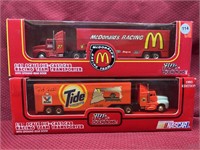 2 NIB 1:87 Scale NASCAR Semi Die-Cast