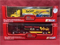 2 NIB 1:87 Scale NASCAR Semi Die-Cast