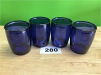 Threshold Recycled Blue Glass lot of 4