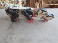 Old snoopy toy wooden on wheels