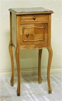 Well Grained Walnut Marble Top Side Cabinet.