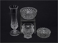 4pc Various Cut Glass Tableware