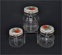 3pc Vintage Italian Porcelain Lidded Jars