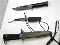 Bayonet knife, Cattaraugus 2250 hunting knife, &